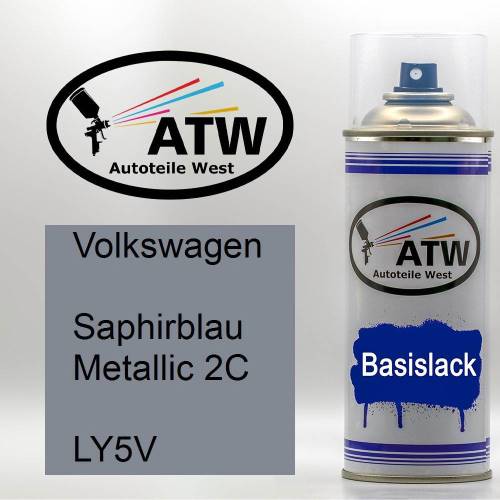 Volkswagen, Saphirblau Metallic 2C, LY5V: 400ml Sprühdose, von ATW Autoteile West.